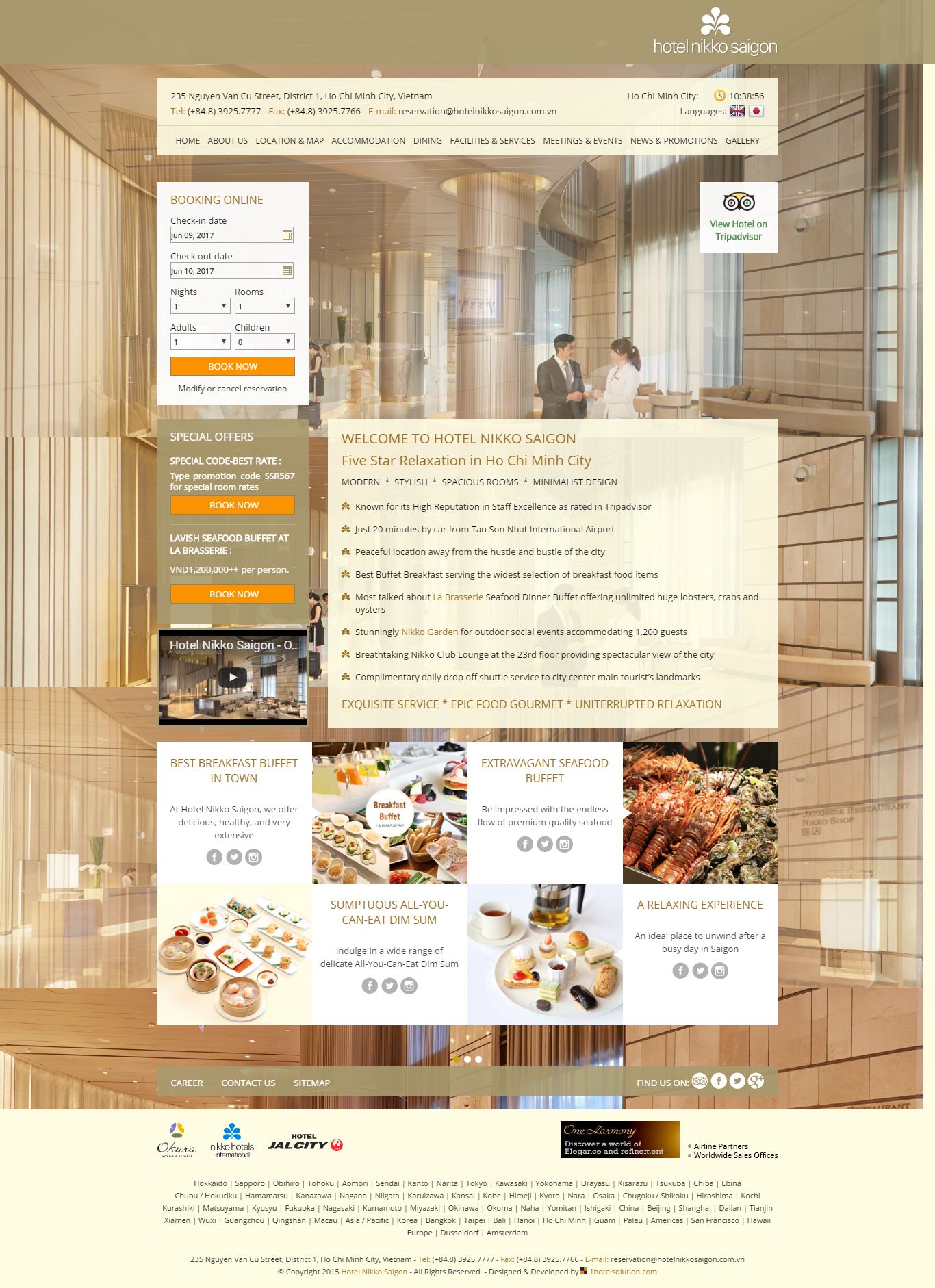 Thiết kế Web khách sạn nhà hàng hotelnikkosaigon.com.vn